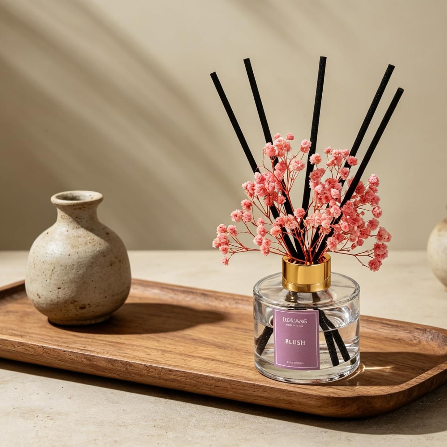 Reed Diffuser Set,3.38 fl oz (100 ml) - Lemon Verbena Oil Diffusers with 6 Reed Sticks for Bathroom Shelf Decor