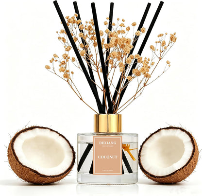 Reed Diffuser Set,3.38 fl oz (100 ml) - Lemon Verbena Oil Diffusers with 6 Reed Sticks for Bathroom Shelf Decor
