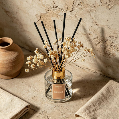 Reed Diffuser Set,3.38 fl oz (100 ml) - Lemon Verbena Oil Diffusers with 6 Reed Sticks for Bathroom Shelf Decor