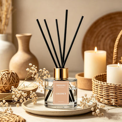 Reed Diffuser Set,3.38 fl oz (100 ml) - Lemon Verbena Oil Diffusers with 6 Reed Sticks for Bathroom Shelf Decor