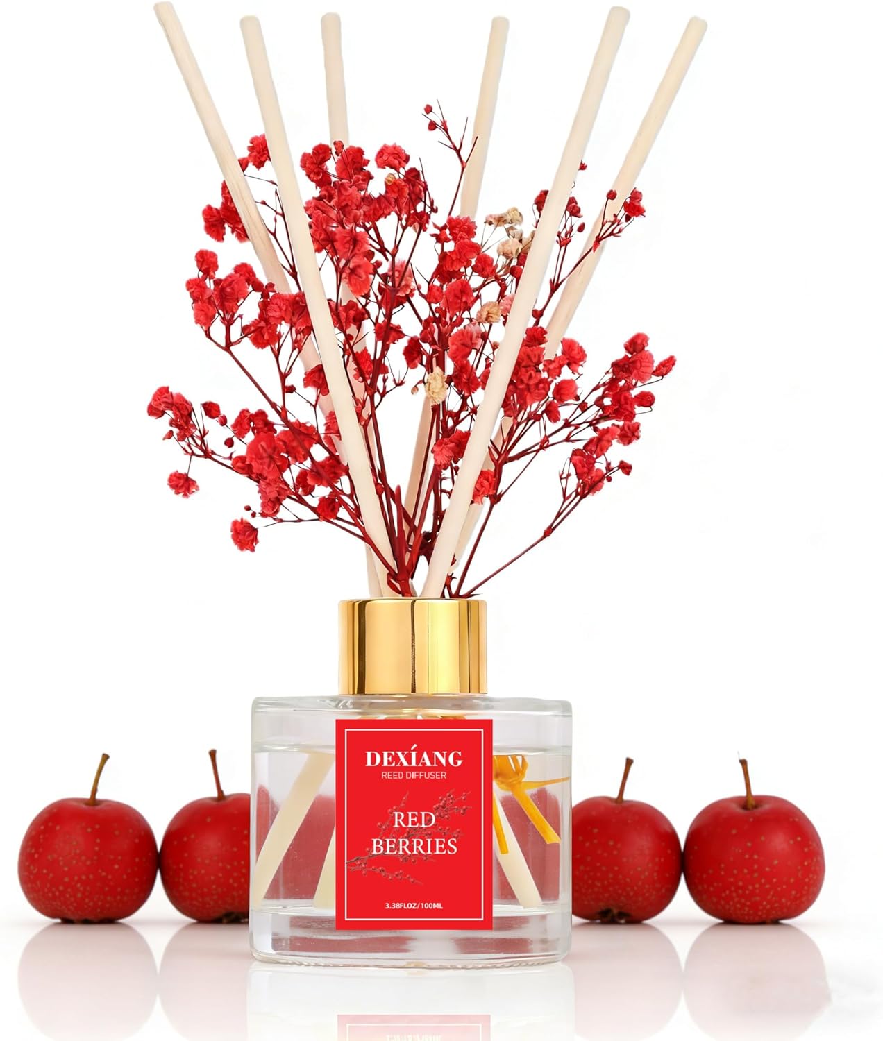Reed Diffuser Set,3.38 fl oz (100 ml) - Lemon Verbena Oil Diffusers with 6 Reed Sticks for Bathroom Shelf Decor