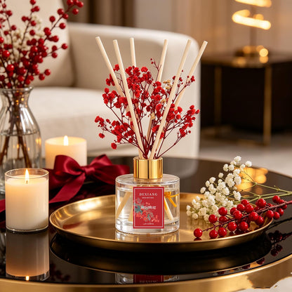 Reed Diffuser Set,3.38 fl oz (100 ml) - Lemon Verbena Oil Diffusers with 6 Reed Sticks for Bathroom Shelf Decor