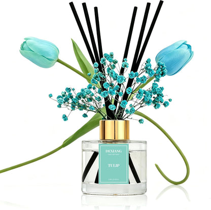 Reed Diffuser Set,3.38 fl oz (100 ml) - Lemon Verbena Oil Diffusers with 6 Reed Sticks for Bathroom Shelf Decor