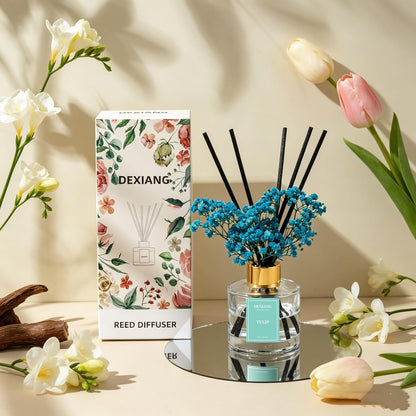 Reed Diffuser Set,3.38 fl oz (100 ml) - Lemon Verbena Oil Diffusers with 6 Reed Sticks for Bathroom Shelf Decor