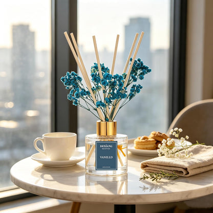 Reed Diffuser Set,3.38 fl oz (100 ml) - Lemon Verbena Oil Diffusers with 6 Reed Sticks for Bathroom Shelf Decor