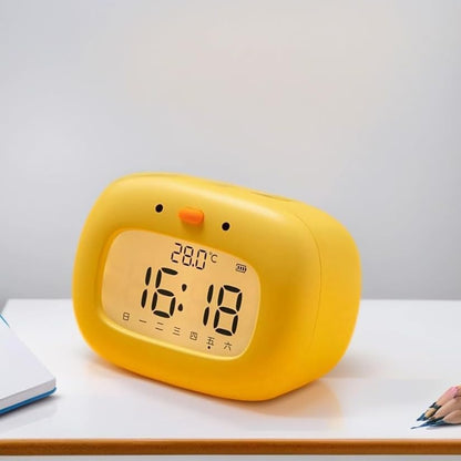 Kids Alarm Clock for Boys and Girls Bedroom, LED Cute Clock with Digital Display, Children's Sleep Trainer, Ok to Wake Light and Night Light, Perfect Birthday Gifts for Kids (Yellow Duck)