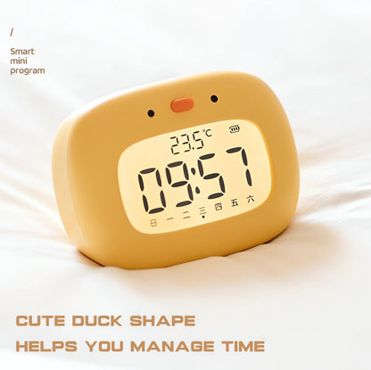 Kids Alarm Clock for Boys and Girls Bedroom, LED Cute Clock with Digital Display, Children's Sleep Trainer, Ok to Wake Light and Night Light, Perfect Birthday Gifts for Kids (Yellow Duck)