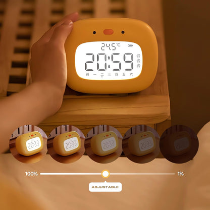 Kids Alarm Clock for Boys and Girls Bedroom, LED Cute Clock with Digital Display, Children's Sleep Trainer, Ok to Wake Light and Night Light, Perfect Birthday Gifts for Kids (Yellow Duck)