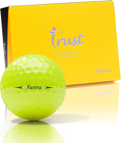 Balls - Aurora & Rosa Crystal Urethane Series | Eye-Catching & Easy to Spot | Maximum Distance, Soft Feel, Straight Flight, & Greenside Control | Blue, Orange, Pink, Yellow | 12 or 48 Balls