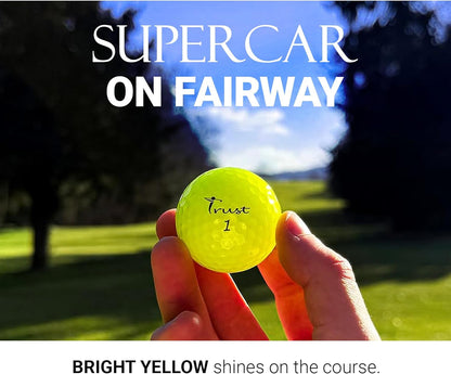 Balls - Aurora & Rosa Crystal Urethane Series | Eye-Catching & Easy to Spot | Maximum Distance, Soft Feel, Straight Flight, & Greenside Control | Blue, Orange, Pink, Yellow | 12 or 48 Balls