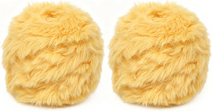 Faux Fur Yarn for Crochet and Knitting, 2 Pack 35 Yards (32 Meters) Super Soft Bulky Chenille Fleece Yarn, Plush Fluffy Yarn for DIY Amigurumi Blanket Scarf – Yellow