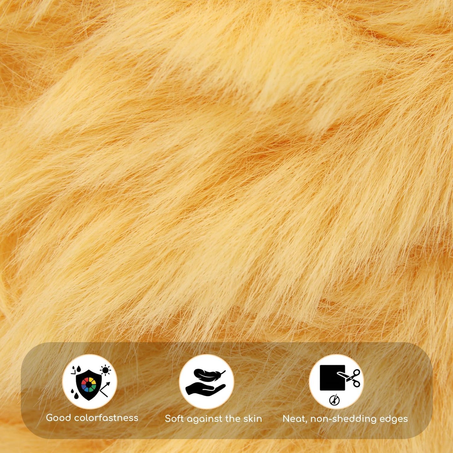 Faux Fur Yarn for Crochet and Knitting, 2 Pack 35 Yards (32 Meters) Super Soft Bulky Chenille Fleece Yarn, Plush Fluffy Yarn for DIY Amigurumi Blanket Scarf – Yellow