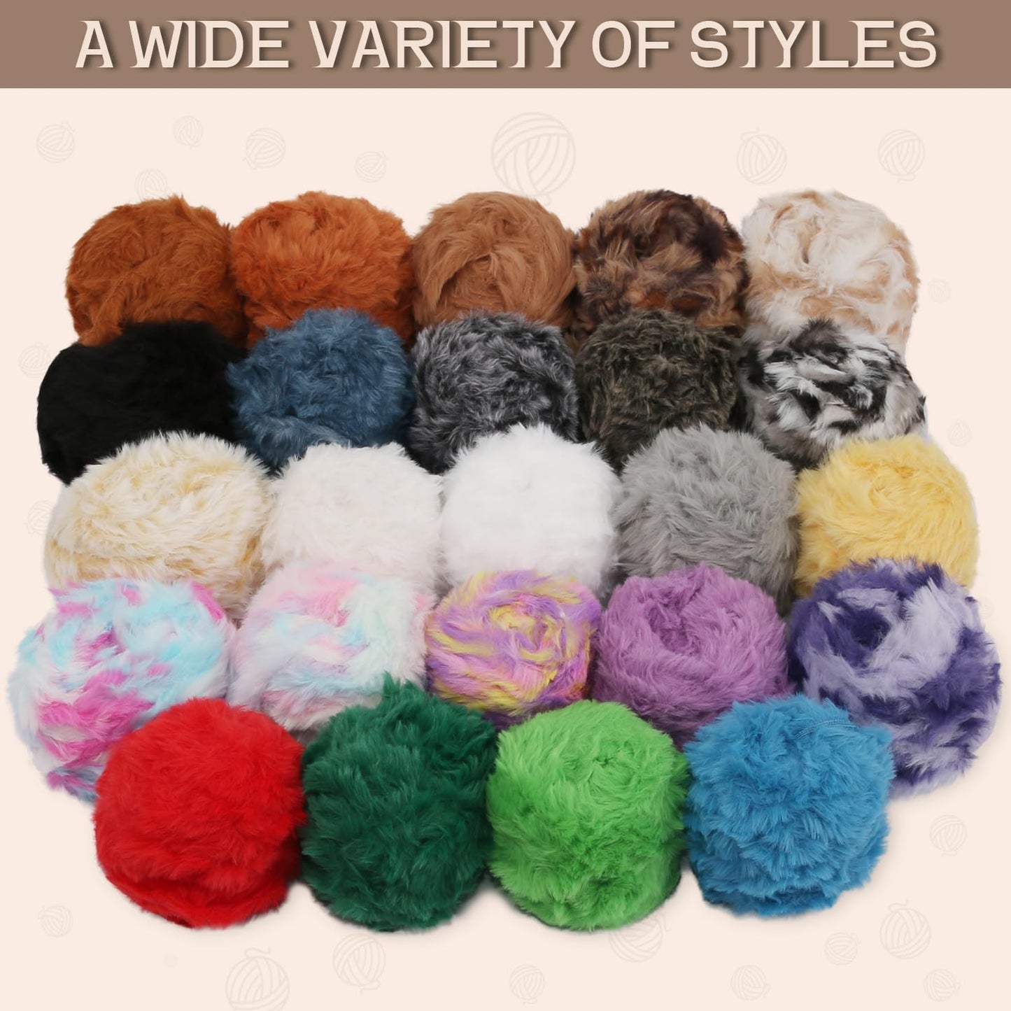 Faux Fur Yarn for Crochet and Knitting, 2 Pack 35 Yards (32 Meters) Super Soft Bulky Chenille Fleece Yarn, Plush Fluffy Yarn for DIY Amigurumi Blanket Scarf – Yellow