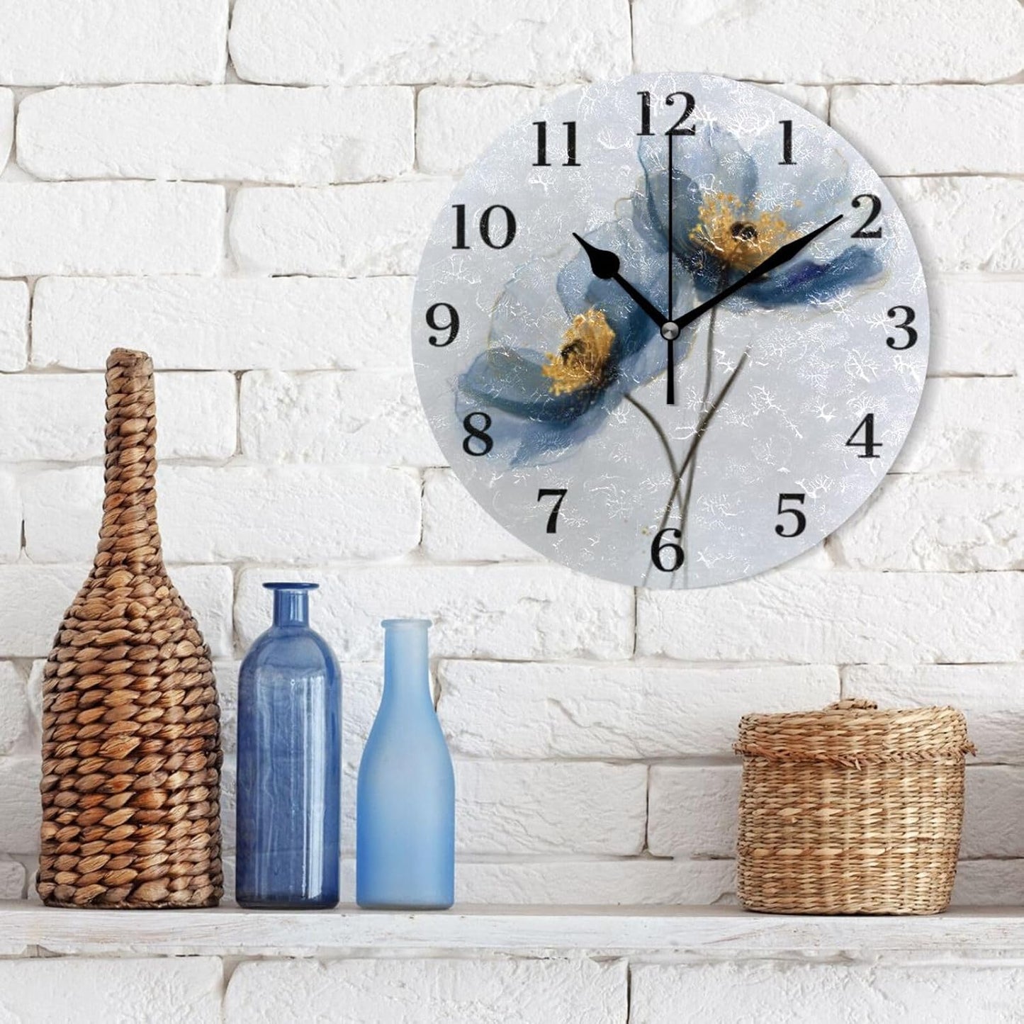 Lemon Yellow Wall Clock Silent Non-Ticking Battery Operated Clocks 9.5 Inch for Kitchen Home Living Room