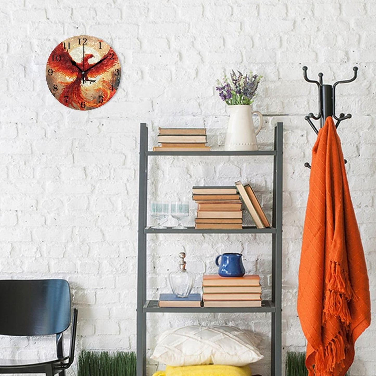 Lemon Yellow Wall Clock Silent Non-Ticking Battery Operated Clocks 9.5 Inch for Kitchen Home Living Room