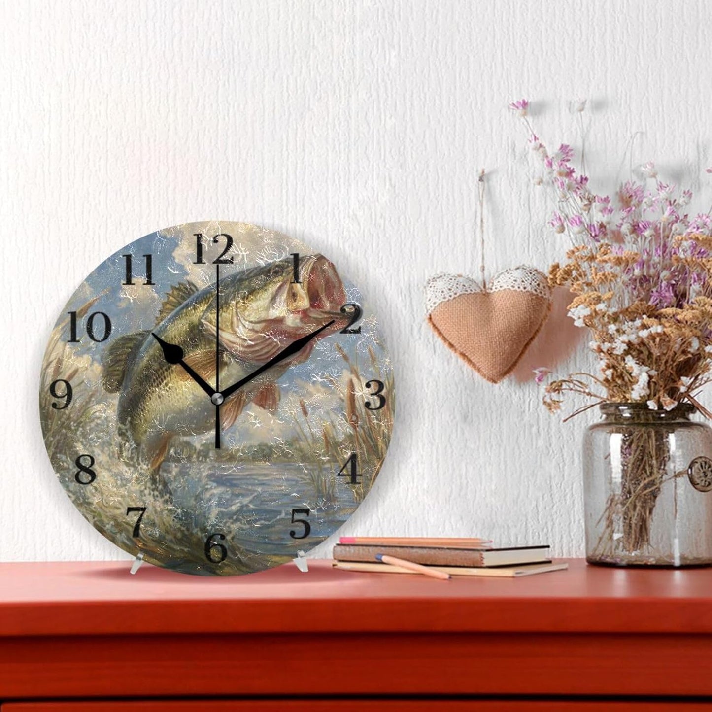 Lemon Yellow Wall Clock Silent Non-Ticking Battery Operated Clocks 9.5 Inch for Kitchen Home Living Room