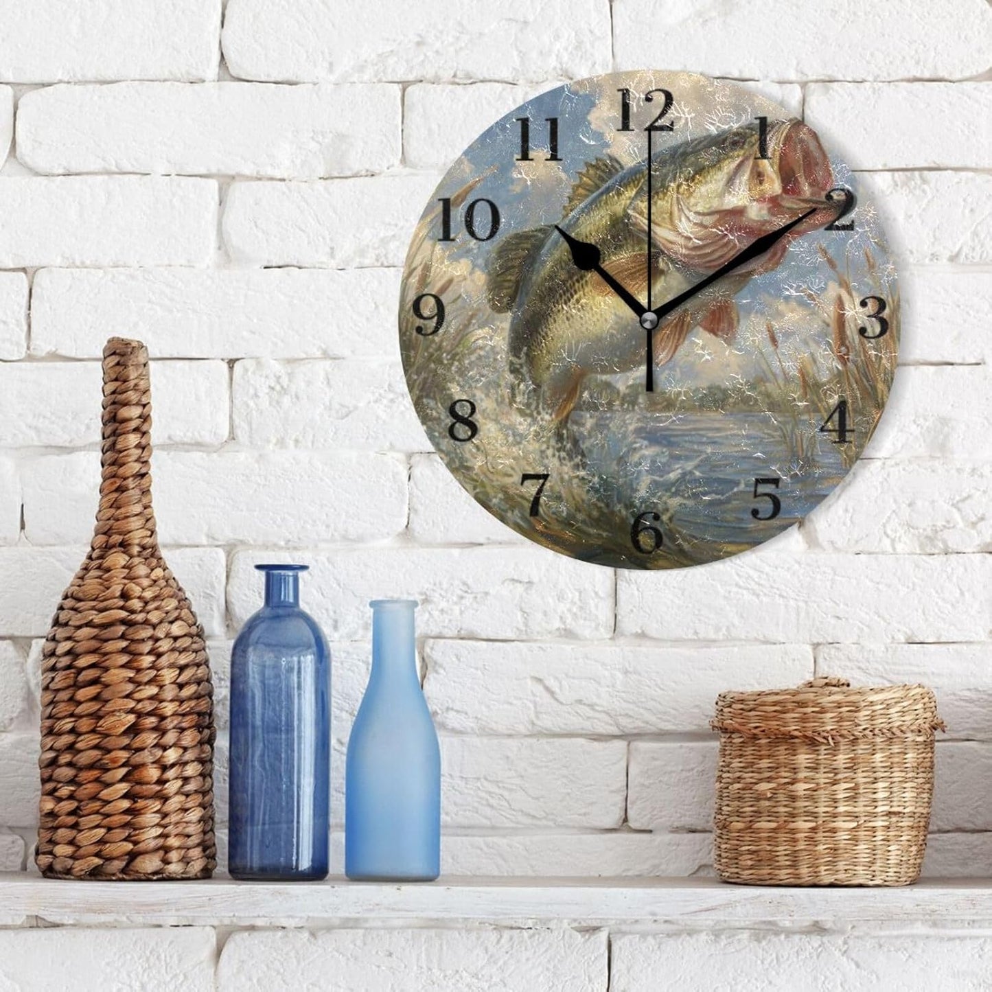 Lemon Yellow Wall Clock Silent Non-Ticking Battery Operated Clocks 9.5 Inch for Kitchen Home Living Room