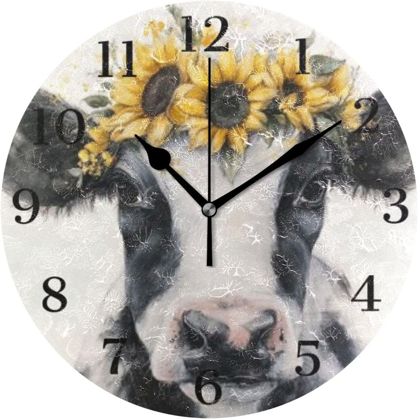 Lemon Yellow Wall Clock Silent Non-Ticking Battery Operated Clocks 9.5 Inch for Kitchen Home Living Room