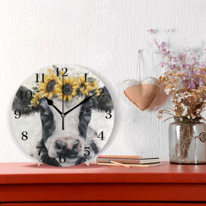 Lemon Yellow Wall Clock Silent Non-Ticking Battery Operated Clocks 9.5 Inch for Kitchen Home Living Room