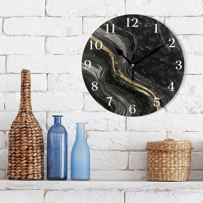 Lemon Yellow Wall Clock Silent Non-Ticking Battery Operated Clocks 9.5 Inch for Kitchen Home Living Room