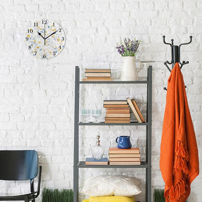 Lemon Yellow Wall Clock Silent Non-Ticking Battery Operated Clocks 9.5 Inch for Kitchen Home Living Room