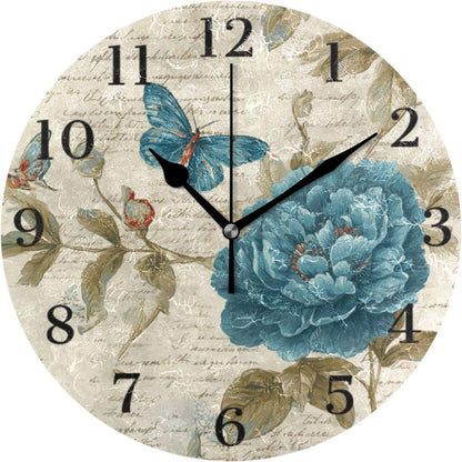 Lemon Yellow Wall Clock Silent Non-Ticking Battery Operated Clocks 9.5 Inch for Kitchen Home Living Room
