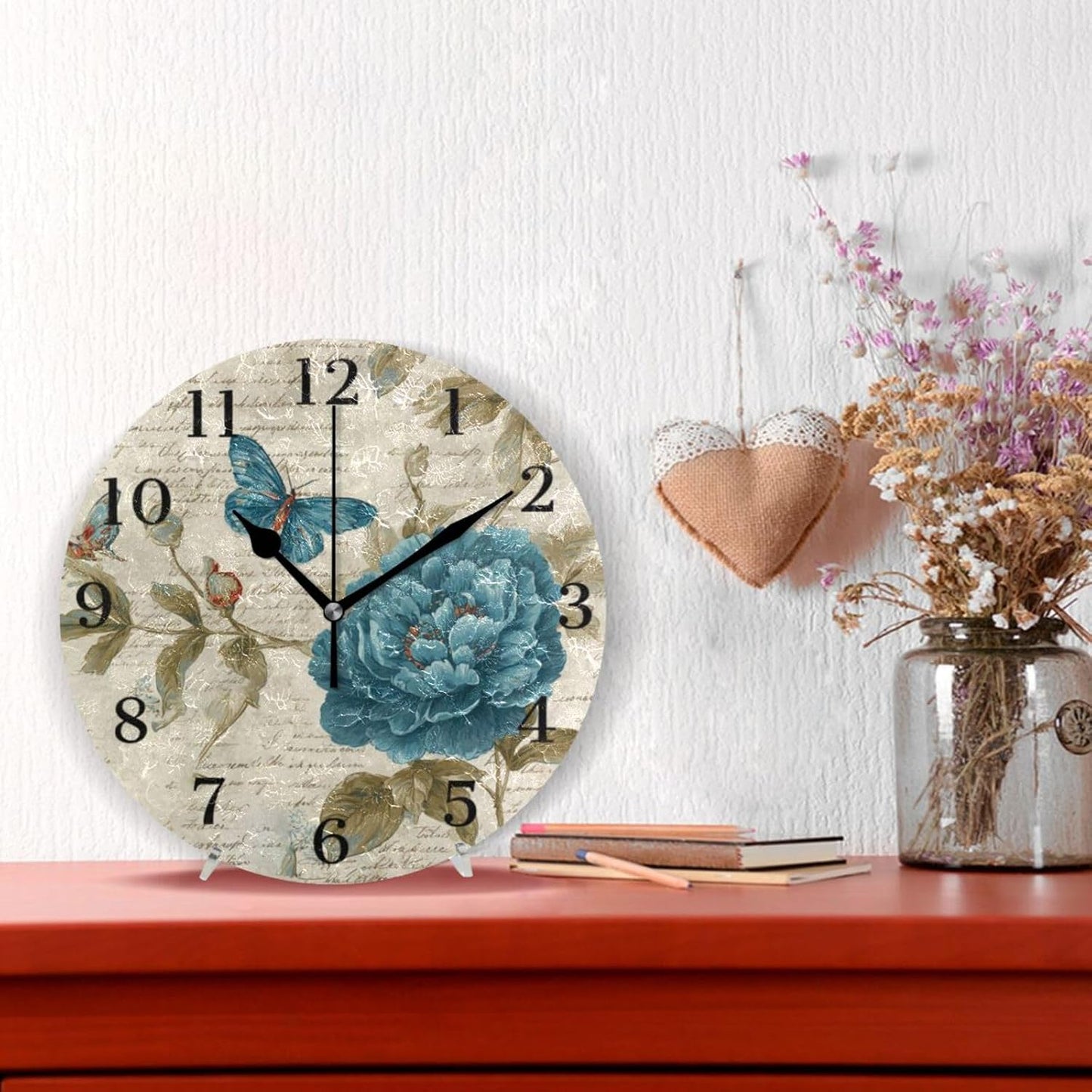 Lemon Yellow Wall Clock Silent Non-Ticking Battery Operated Clocks 9.5 Inch for Kitchen Home Living Room