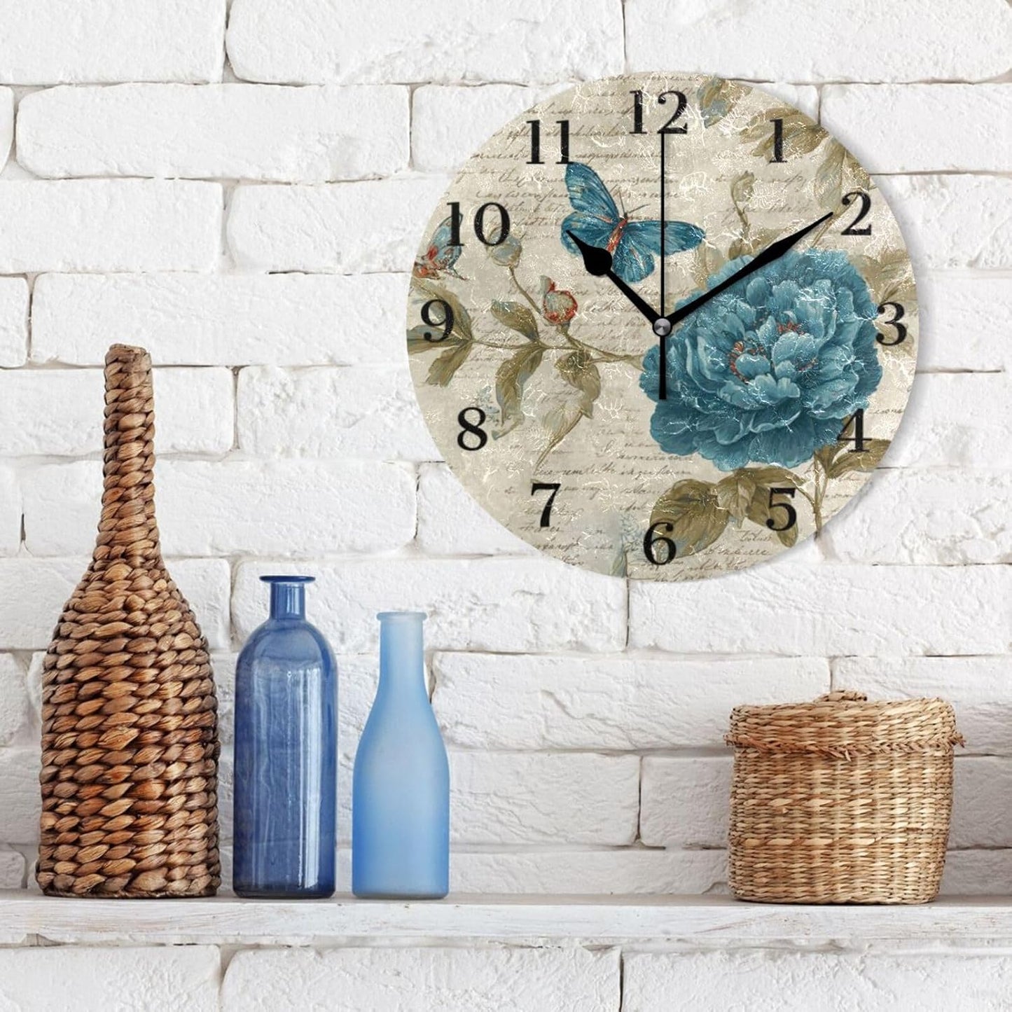 Lemon Yellow Wall Clock Silent Non-Ticking Battery Operated Clocks 9.5 Inch for Kitchen Home Living Room