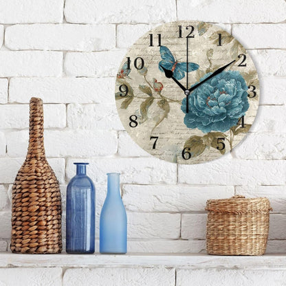 Lemon Yellow Wall Clock Silent Non-Ticking Battery Operated Clocks 9.5 Inch for Kitchen Home Living Room