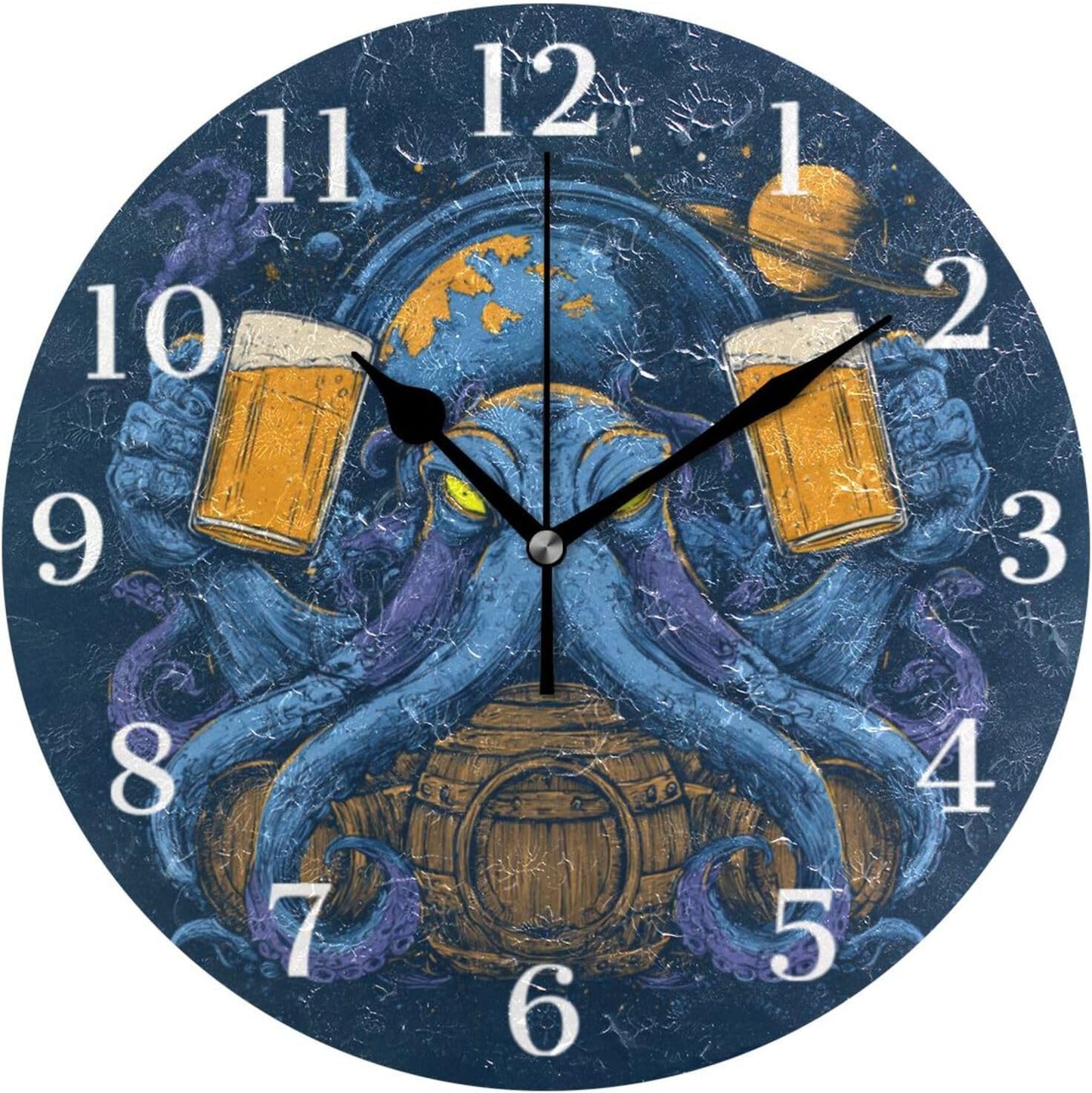 Lemon Yellow Wall Clock Silent Non-Ticking Battery Operated Clocks 9.5 Inch for Kitchen Home Living Room