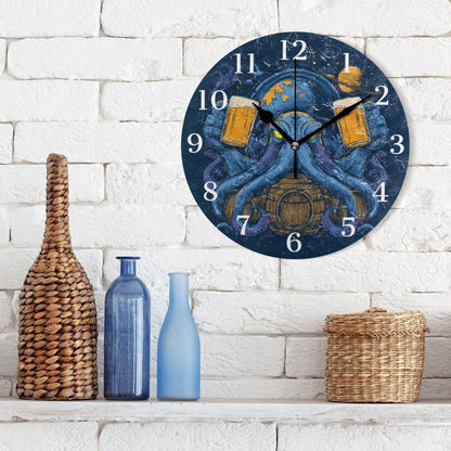 Lemon Yellow Wall Clock Silent Non-Ticking Battery Operated Clocks 9.5 Inch for Kitchen Home Living Room