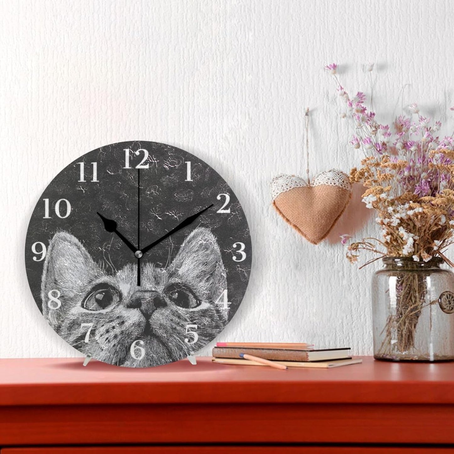 Lemon Yellow Wall Clock Silent Non-Ticking Battery Operated Clocks 9.5 Inch for Kitchen Home Living Room