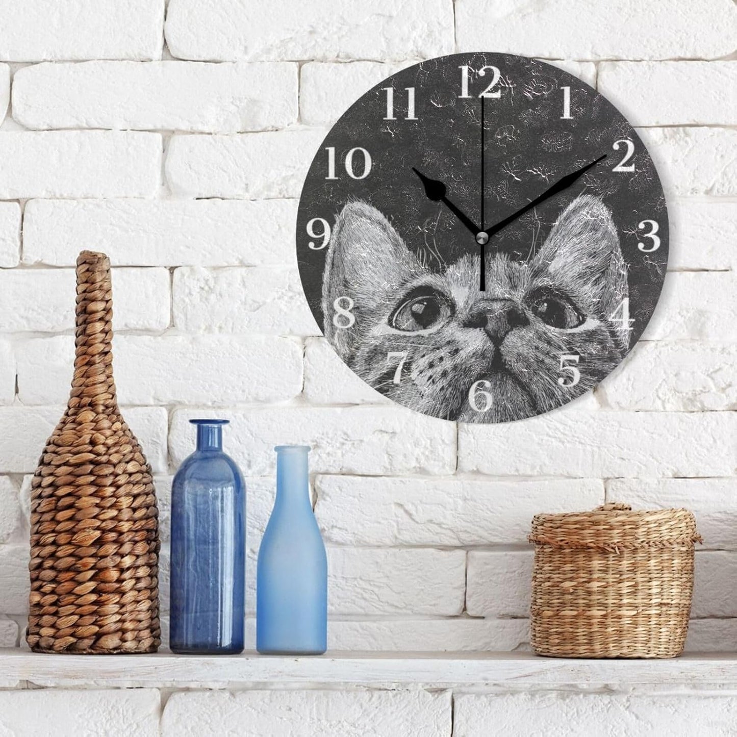 Lemon Yellow Wall Clock Silent Non-Ticking Battery Operated Clocks 9.5 Inch for Kitchen Home Living Room