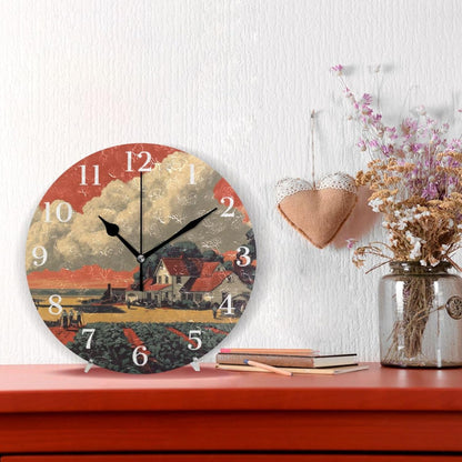 Lemon Yellow Wall Clock Silent Non-Ticking Battery Operated Clocks 9.5 Inch for Kitchen Home Living Room