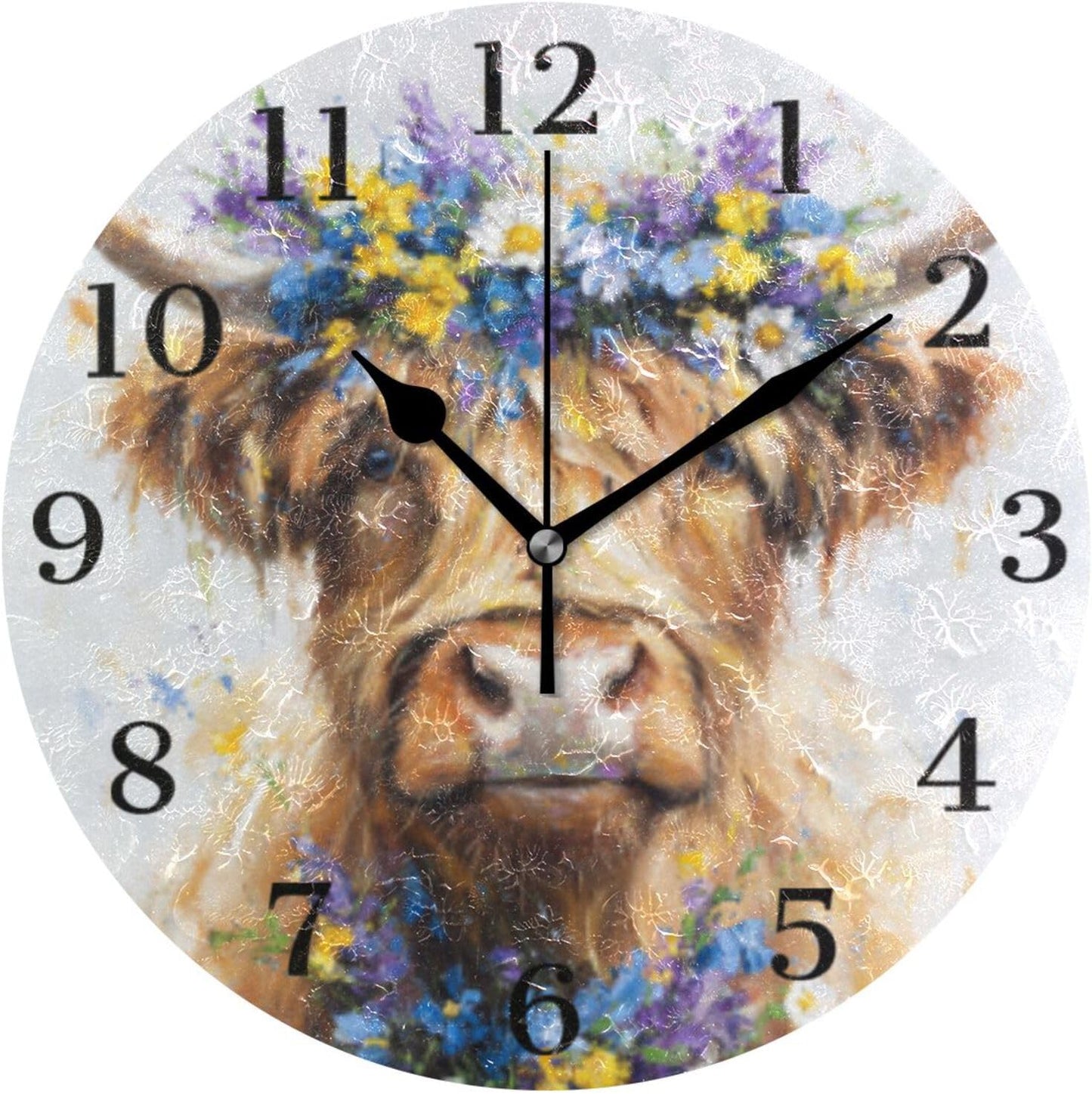 Lemon Yellow Wall Clock Silent Non-Ticking Battery Operated Clocks 9.5 Inch for Kitchen Home Living Room