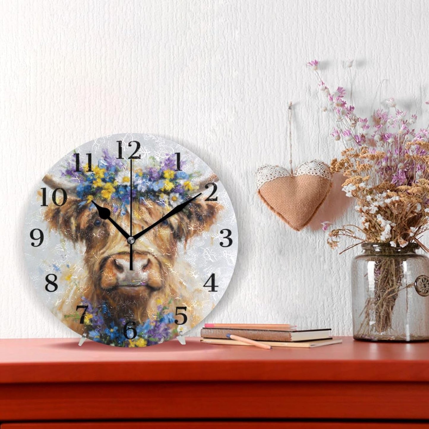 Lemon Yellow Wall Clock Silent Non-Ticking Battery Operated Clocks 9.5 Inch for Kitchen Home Living Room