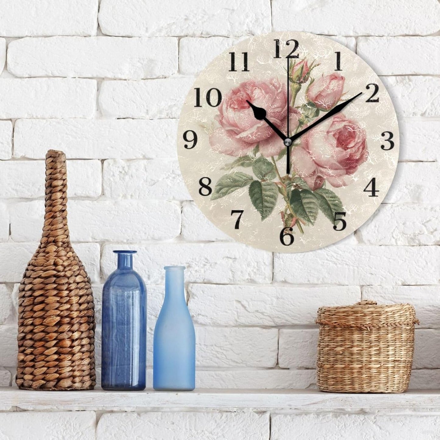 Lemon Yellow Wall Clock Silent Non-Ticking Battery Operated Clocks 9.5 Inch for Kitchen Home Living Room