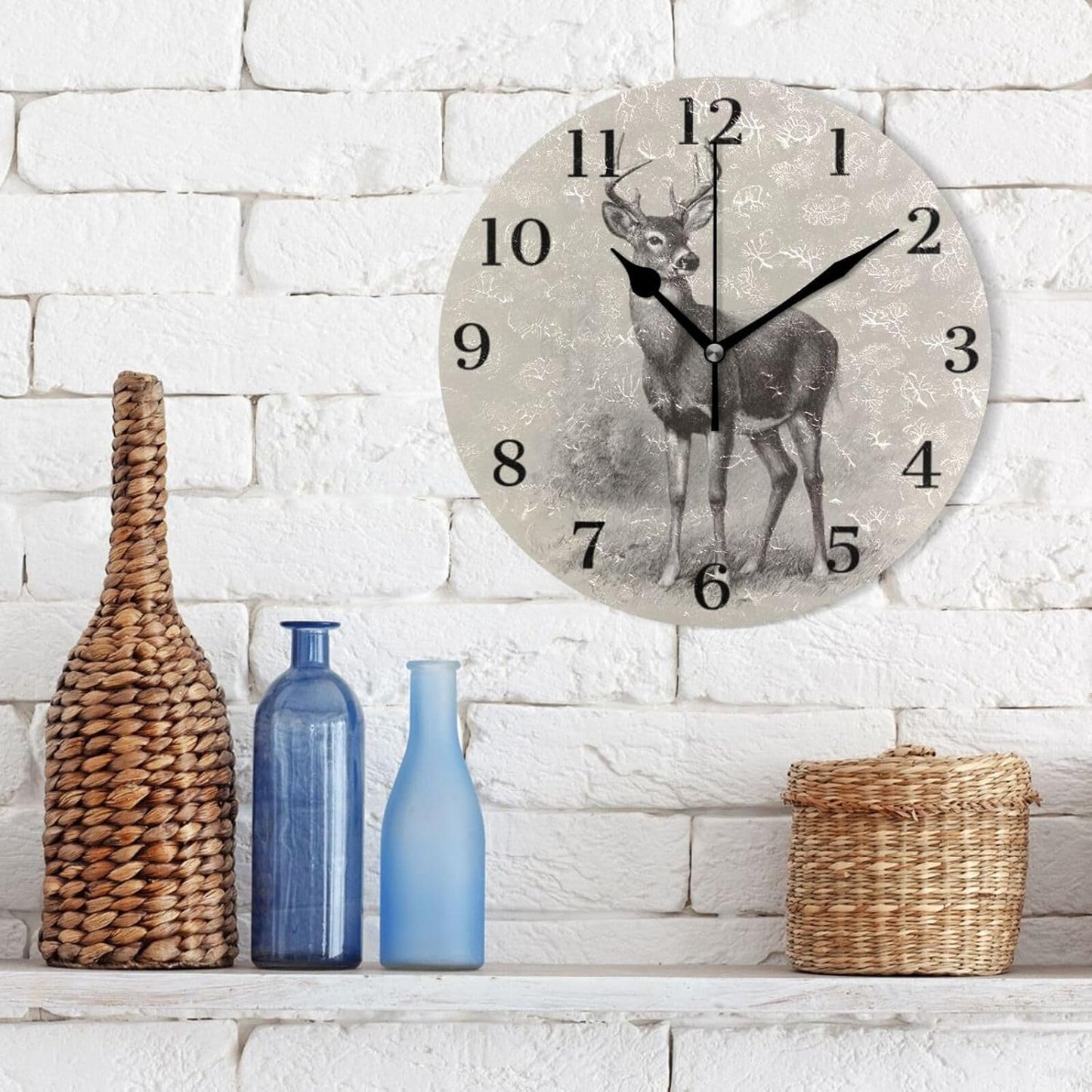 Lemon Yellow Wall Clock Silent Non-Ticking Battery Operated Clocks 9.5 Inch for Kitchen Home Living Room