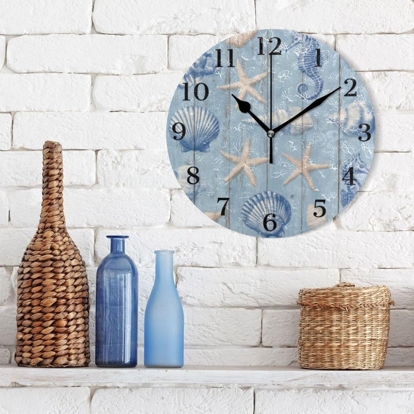 Lemon Yellow Wall Clock Silent Non-Ticking Battery Operated Clocks 9.5 Inch for Kitchen Home Living Room
