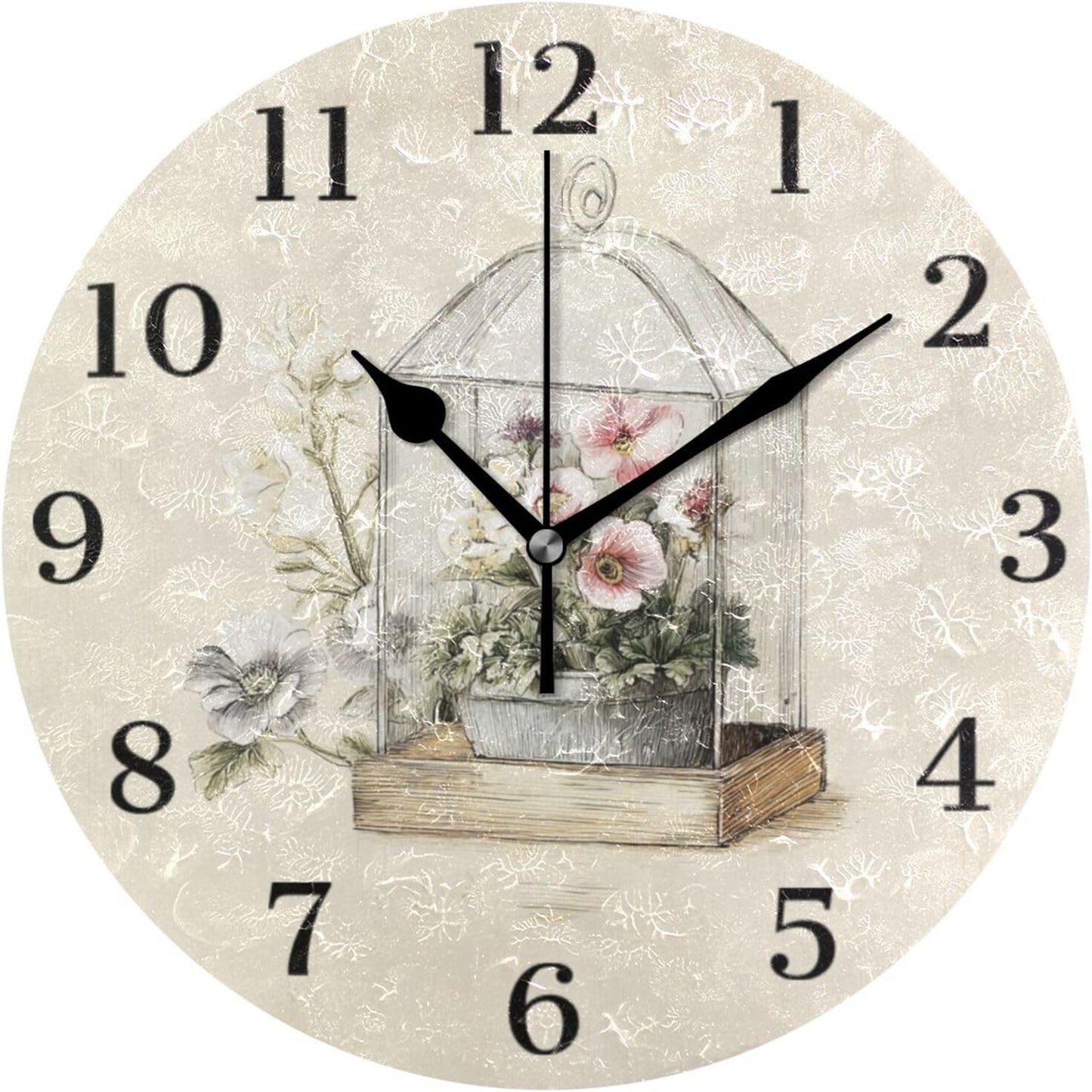 Lemon Yellow Wall Clock Silent Non-Ticking Battery Operated Clocks 9.5 Inch for Kitchen Home Living Room