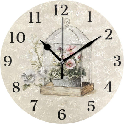 Lemon Yellow Wall Clock Silent Non-Ticking Battery Operated Clocks 9.5 Inch for Kitchen Home Living Room