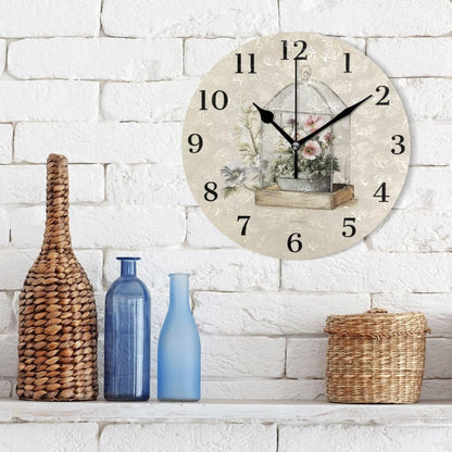 Lemon Yellow Wall Clock Silent Non-Ticking Battery Operated Clocks 9.5 Inch for Kitchen Home Living Room