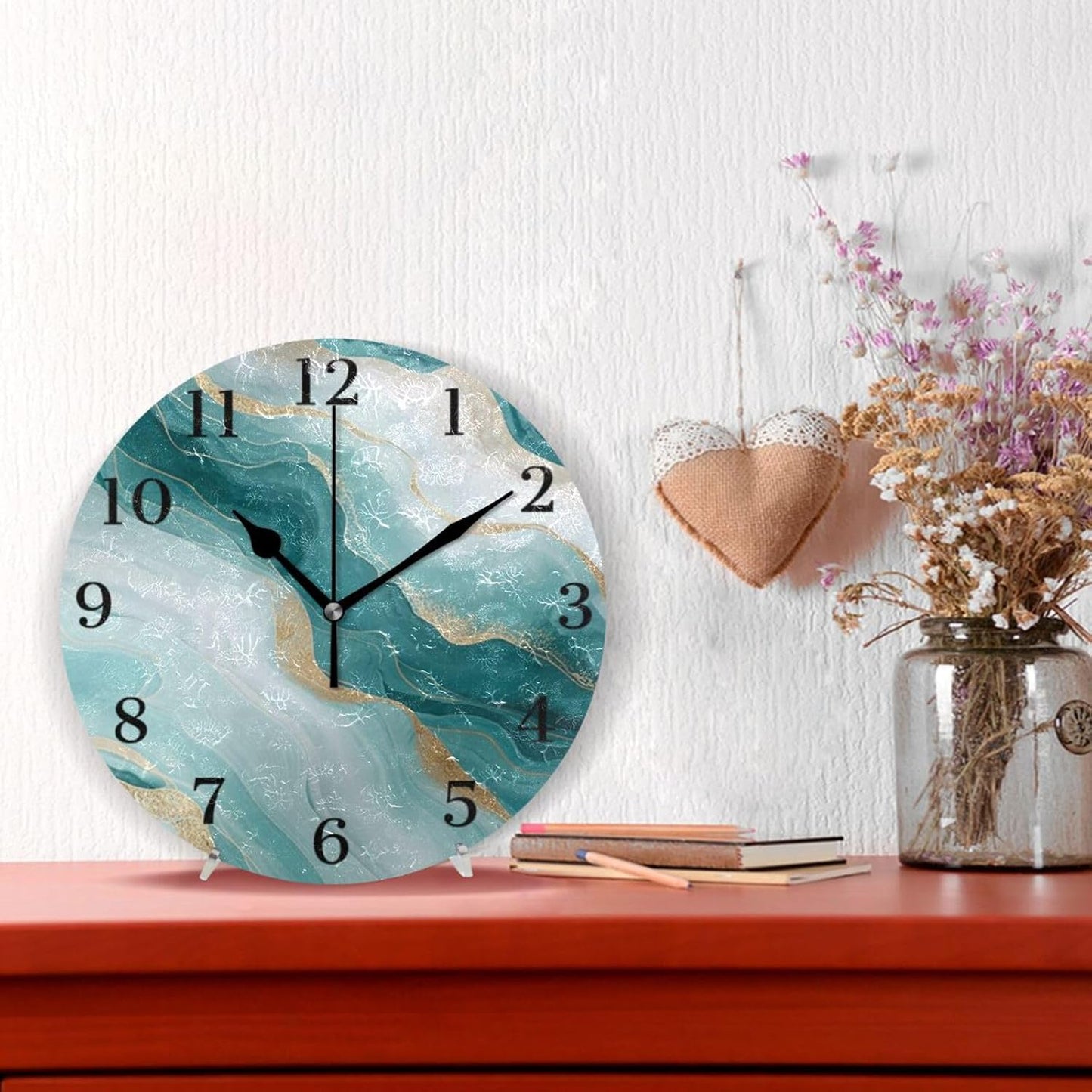Lemon Yellow Wall Clock Silent Non-Ticking Battery Operated Clocks 9.5 Inch for Kitchen Home Living Room