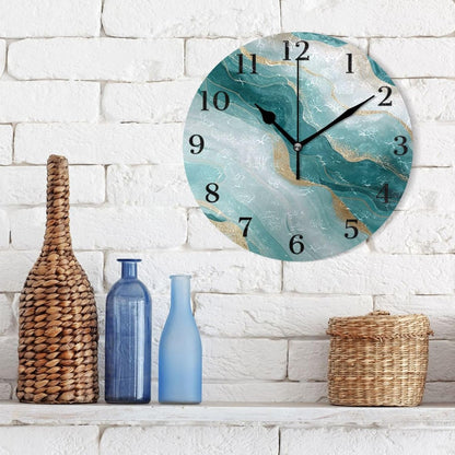Lemon Yellow Wall Clock Silent Non-Ticking Battery Operated Clocks 9.5 Inch for Kitchen Home Living Room