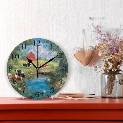 Lemon Yellow Wall Clock Silent Non-Ticking Battery Operated Clocks 9.5 Inch for Kitchen Home Living Room