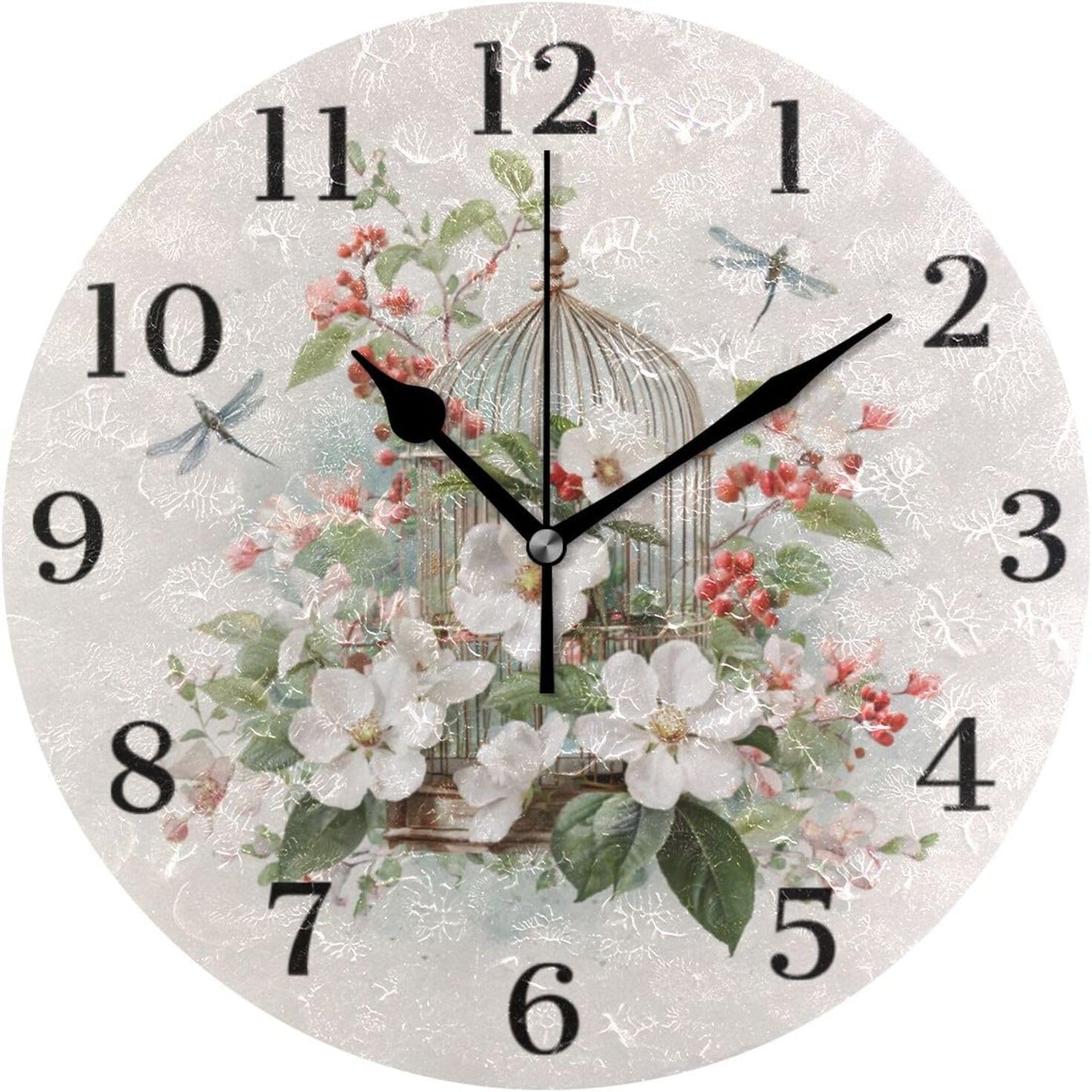 Lemon Yellow Wall Clock Silent Non-Ticking Battery Operated Clocks 9.5 Inch for Kitchen Home Living Room