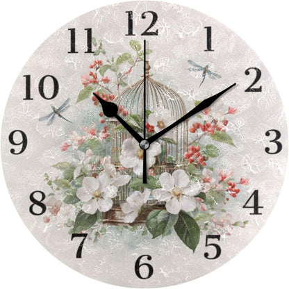 Lemon Yellow Wall Clock Silent Non-Ticking Battery Operated Clocks 9.5 Inch for Kitchen Home Living Room