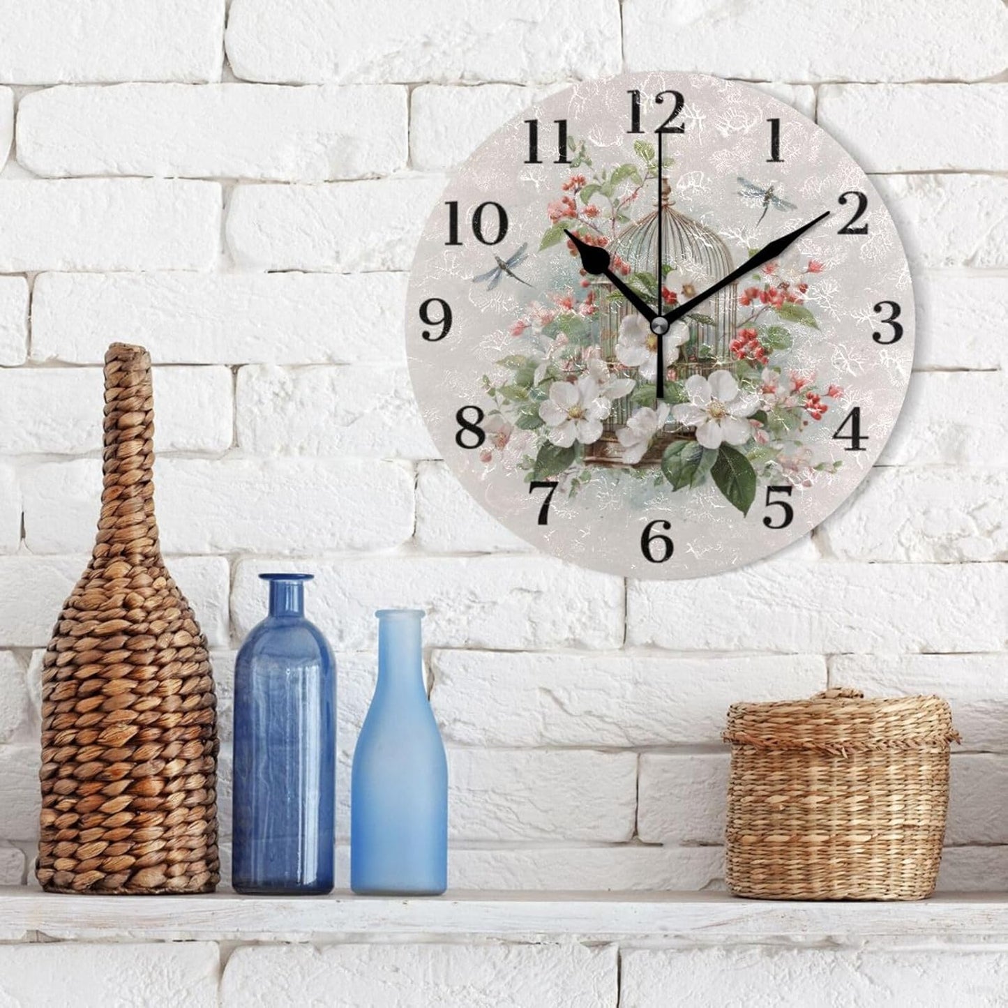 Lemon Yellow Wall Clock Silent Non-Ticking Battery Operated Clocks 9.5 Inch for Kitchen Home Living Room