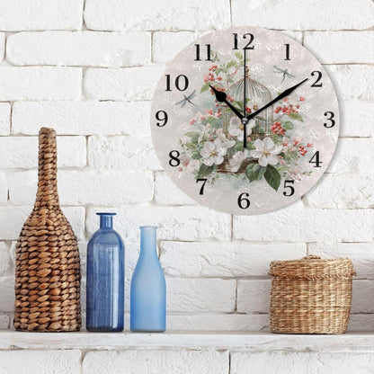 Lemon Yellow Wall Clock Silent Non-Ticking Battery Operated Clocks 9.5 Inch for Kitchen Home Living Room