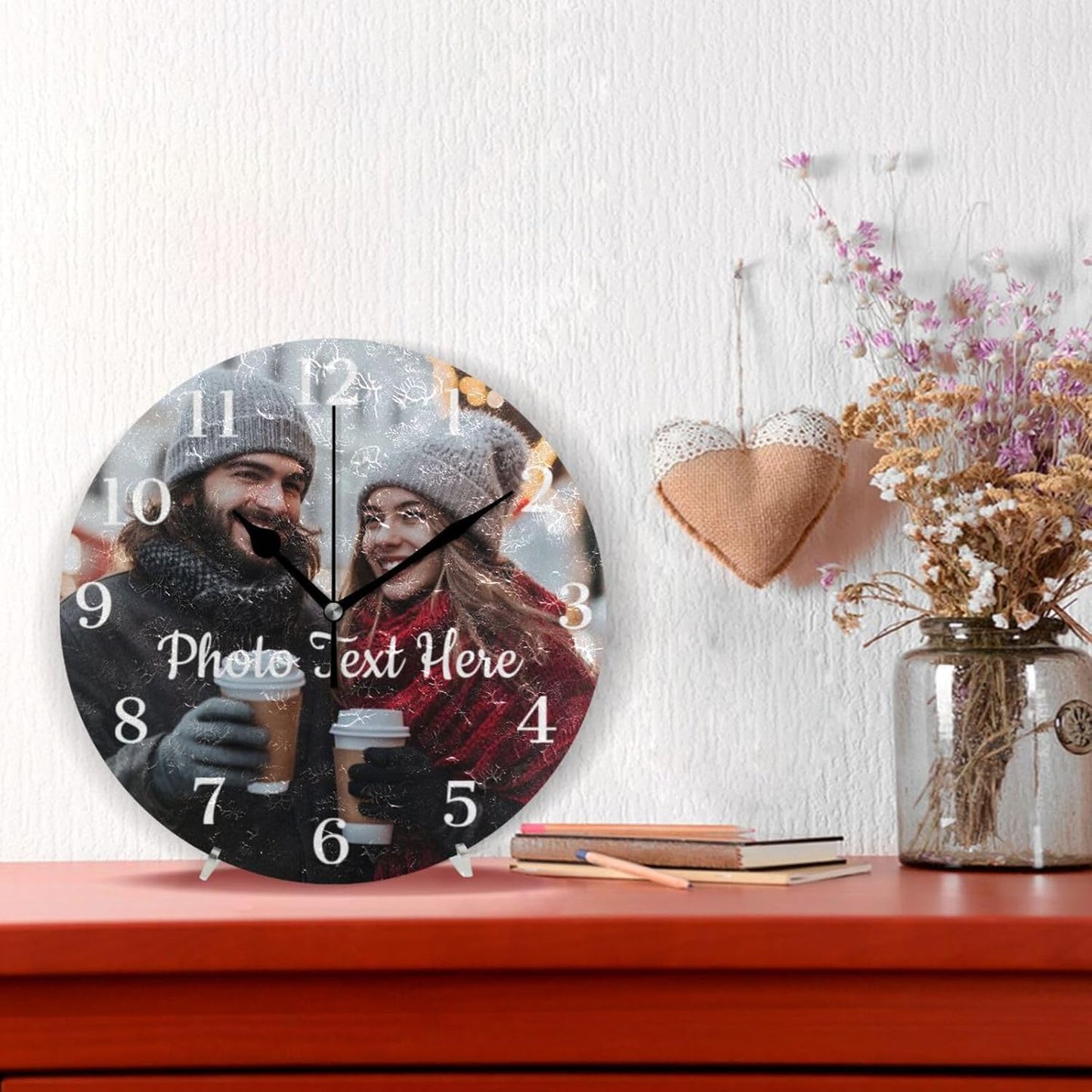 Lemon Yellow Wall Clock Silent Non-Ticking Battery Operated Clocks 9.5 Inch for Kitchen Home Living Room